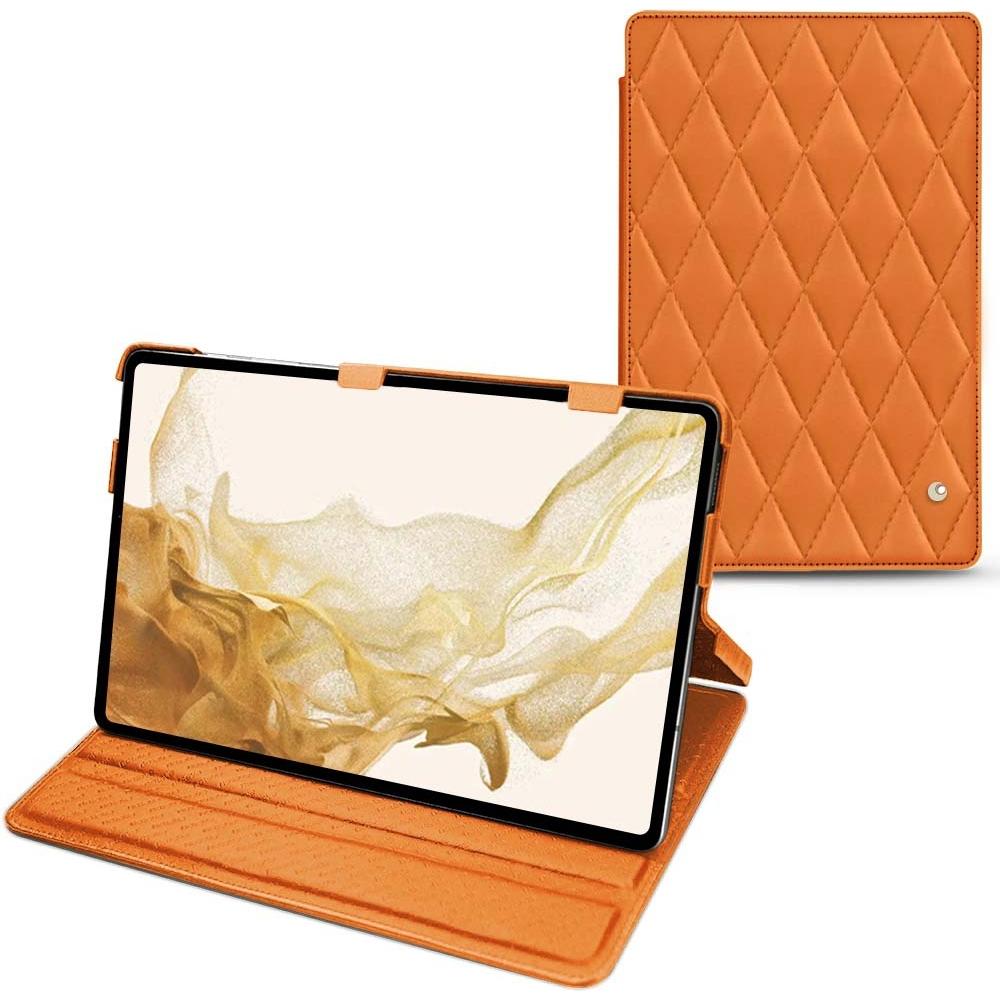 Noreve Lederschutzhülle horizontal (Galaxy Tab S8), Tablet Hülle, Orange