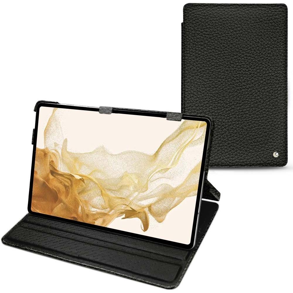 Thumbnail - Noreve Lederschutzhülle horizontal (Galaxy Tab S8), Tablet Hülle, Schwarz