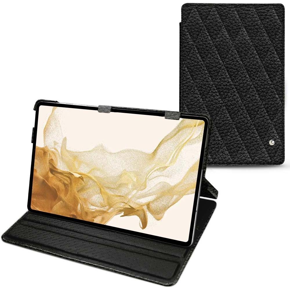 Noreve Lederschutzhülle horizontal (Galaxy Tab S8), Tablet Hülle, Schwarz