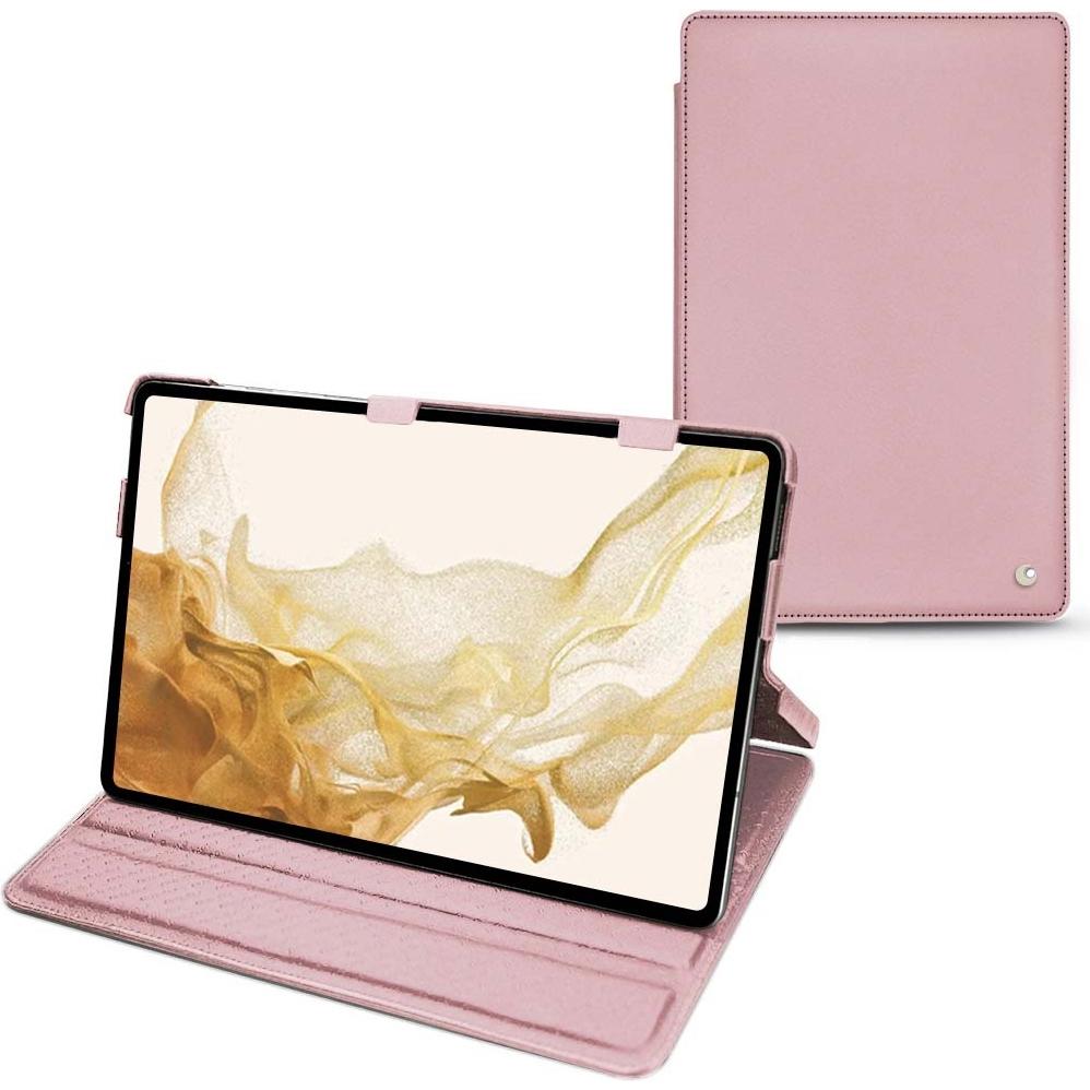 Noreve Lederschutzhülle horizontal (Galaxy Tab S8), Tablet Hülle, Rosa