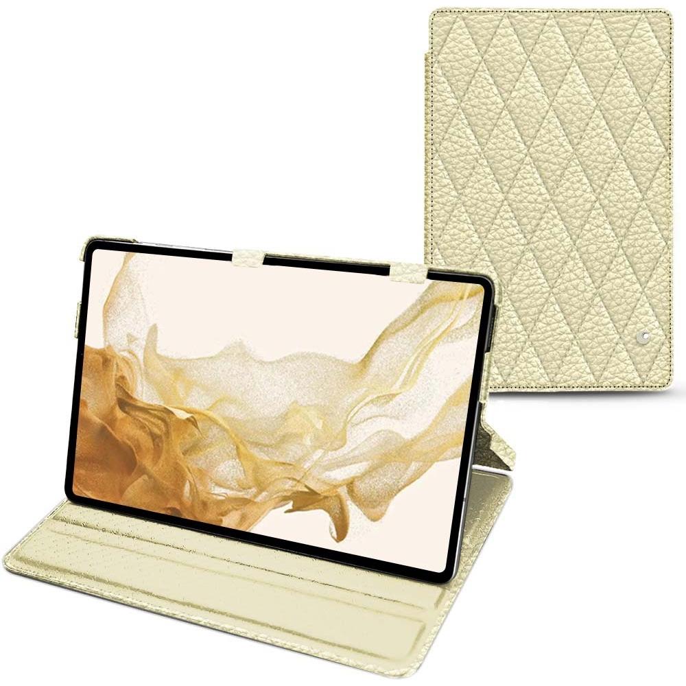 Thumbnail - Noreve Lederschutzhülle horizontal (Galaxy Tab S8), Tablet Hülle, Beige
