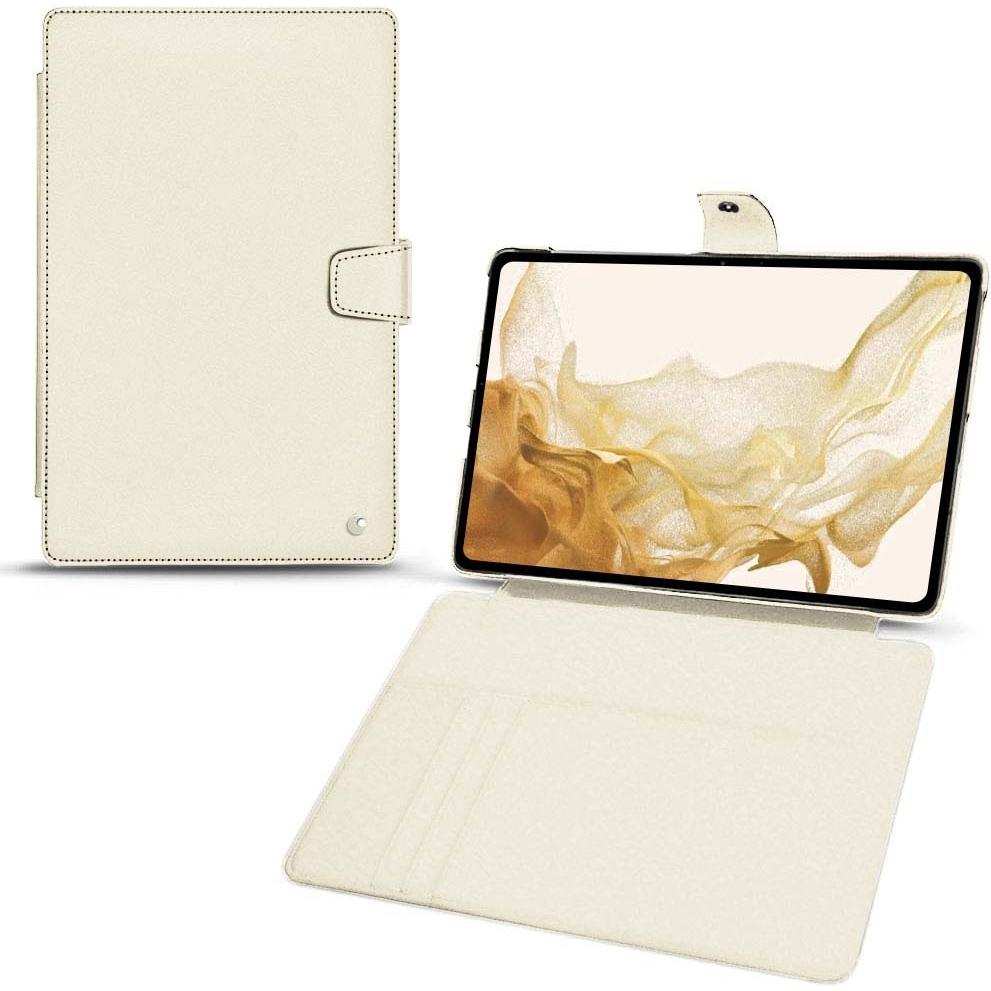 Noreve Lederschutzhülle Wallet (Galaxy Tab S8), Tablet Hülle, Weiss