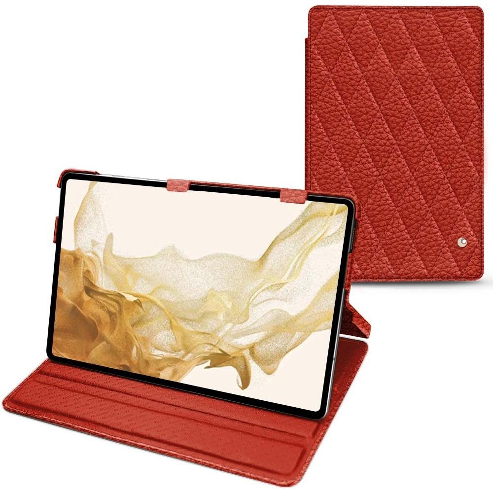 Noreve Lederschutzhülle horizontal (Galaxy Tab S8), Tablet Hülle, Orange