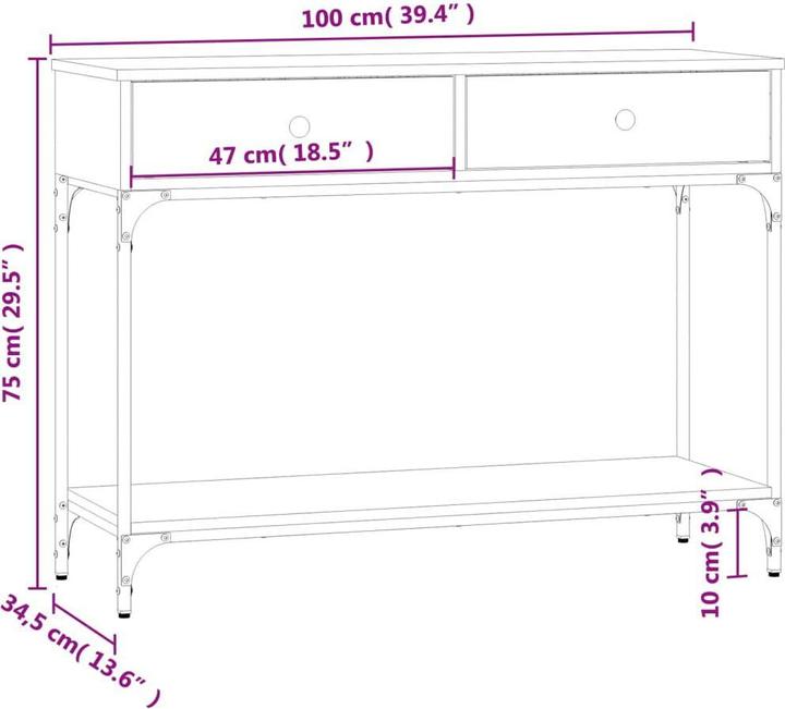 Produktbild vidaXL Konsolentisch (34.50 x 34.50 x 75 cm)