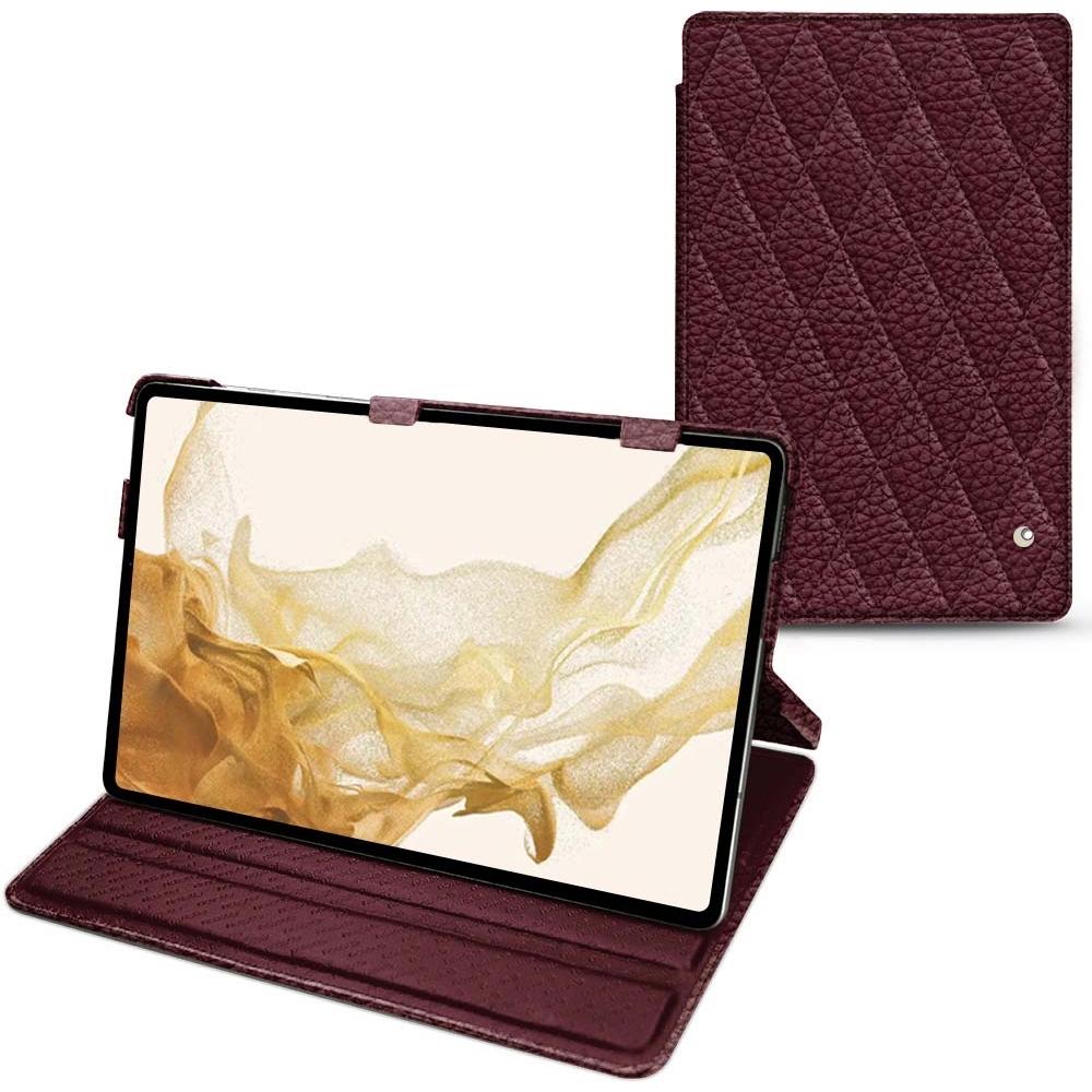 Thumbnail - Noreve Lederschutzhülle horizontal (Galaxy Tab S8), Tablet Hülle, Violett