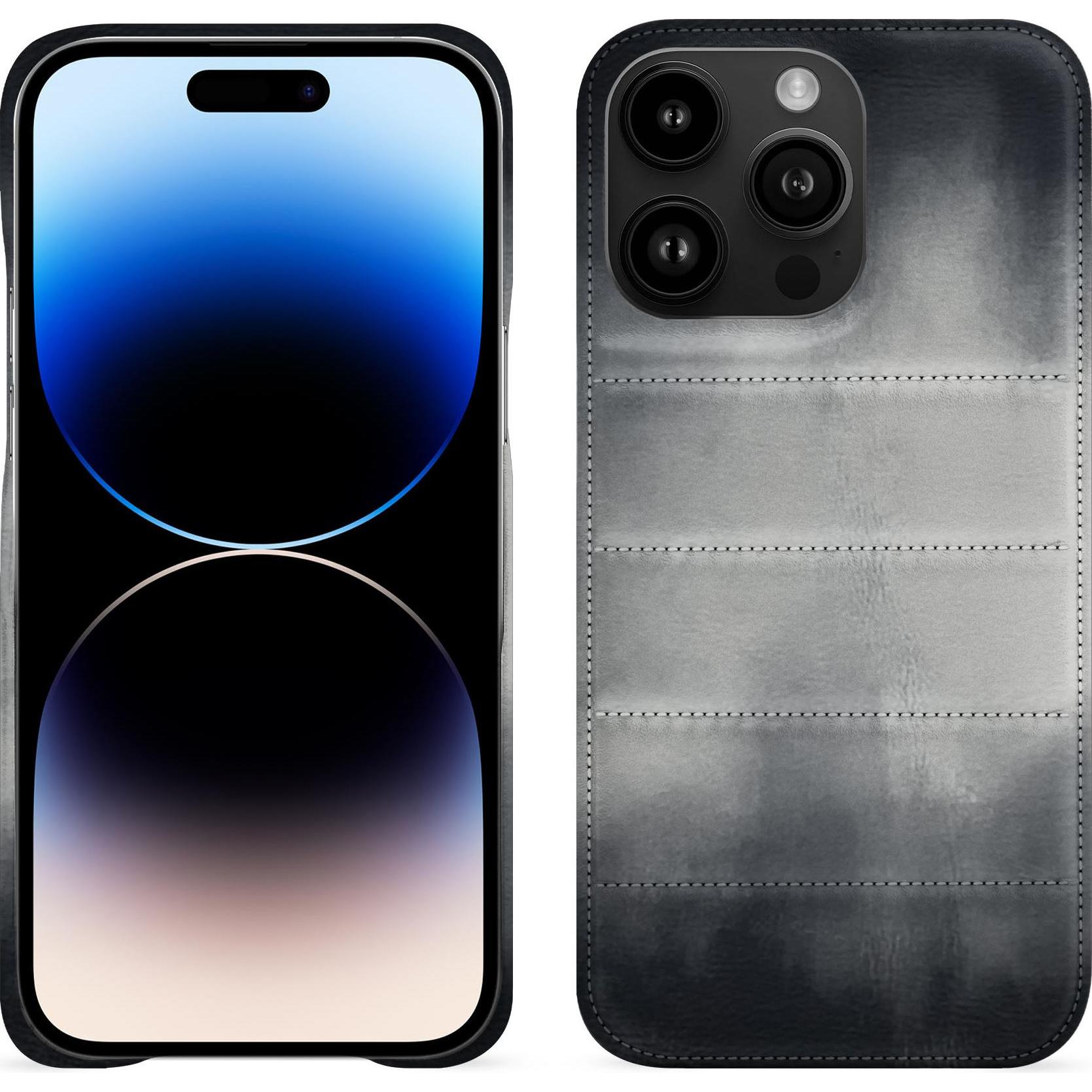 Noreve Lederschutzhülle (Apple iPhone 15 Pro Max), Smartphone Hülle, Grau