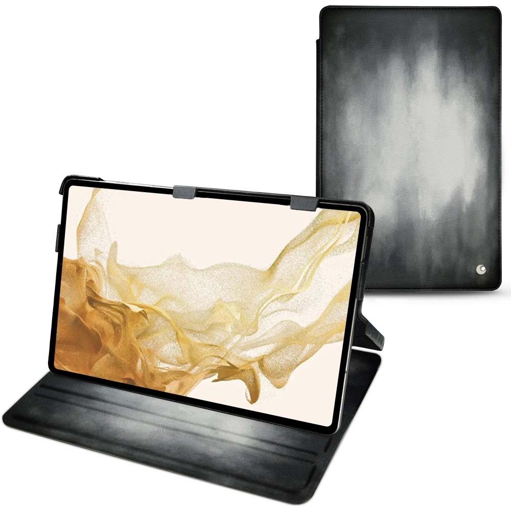 Noreve Lederschutzhülle horizontal (Galaxy Tab S8), Tablet Hülle, Grau