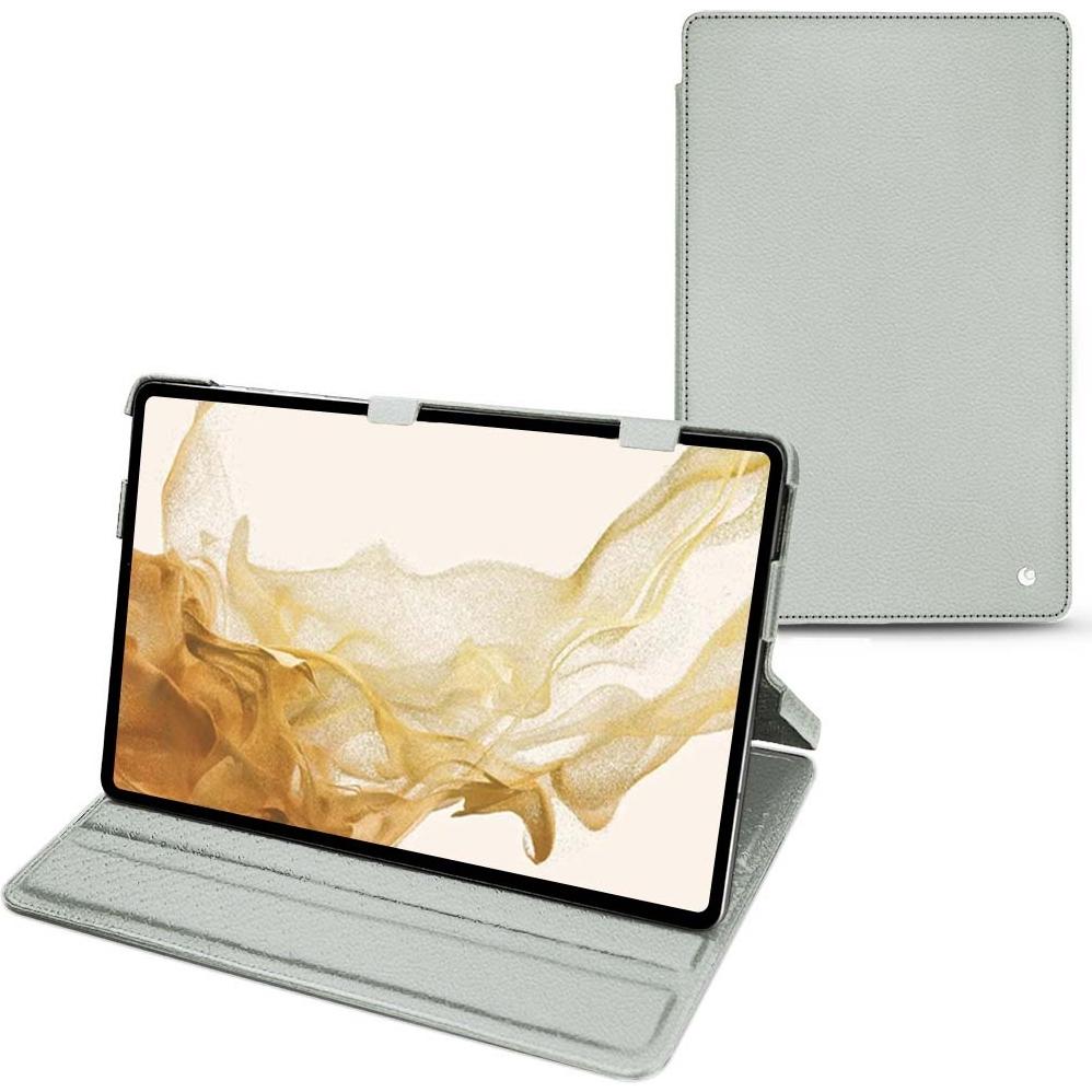 Noreve Lederschutzhülle horizontal (Galaxy Tab S8), Tablet Hülle, Grau