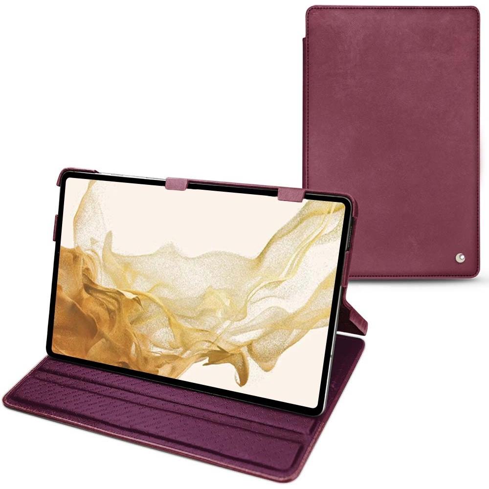Noreve Lederschutzhülle horizontal (Galaxy Tab S8), Tablet Hülle, Violett