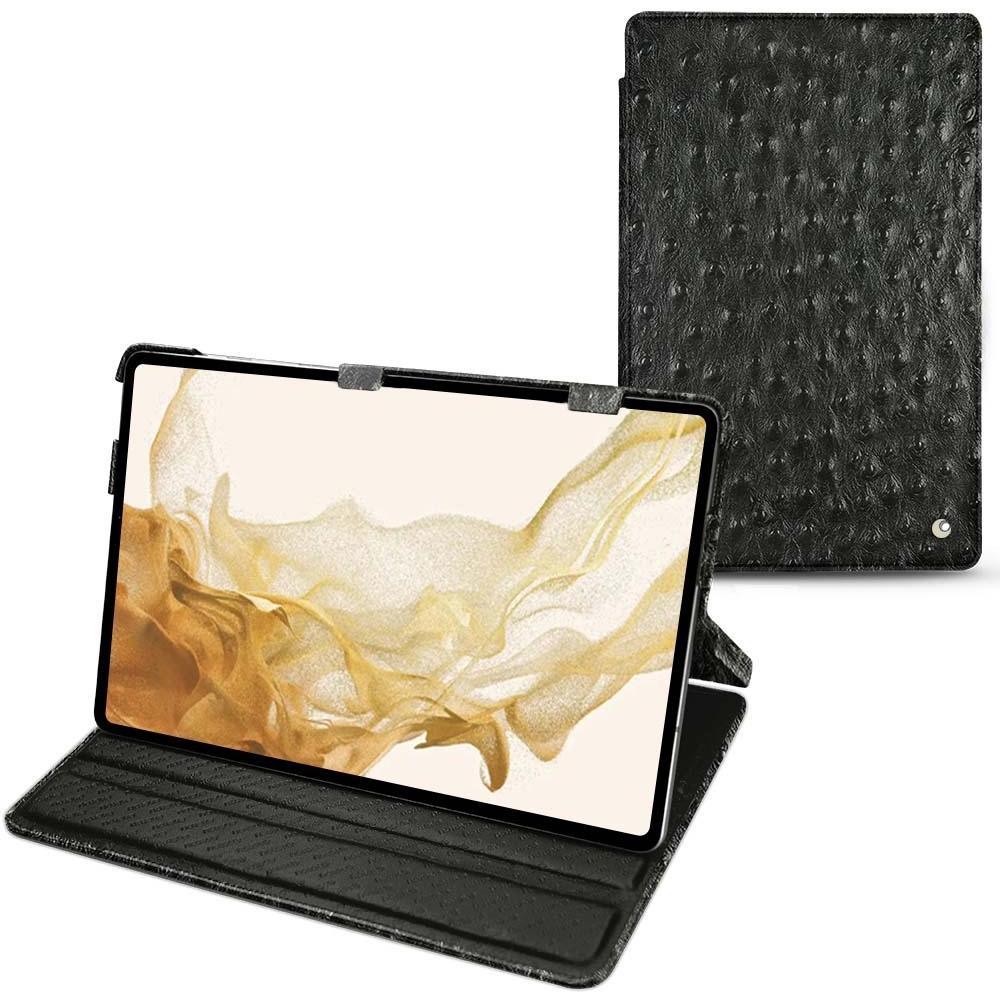 Noreve Lederschutzhülle horizontal (Galaxy Tab S8), Tablet Hülle, Schwarz