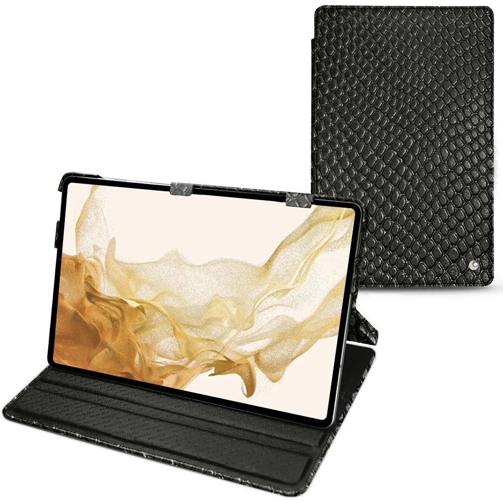 Noreve Lederschutzhülle horizontal (Galaxy Tab S8), Tablet Hülle, Schwarz