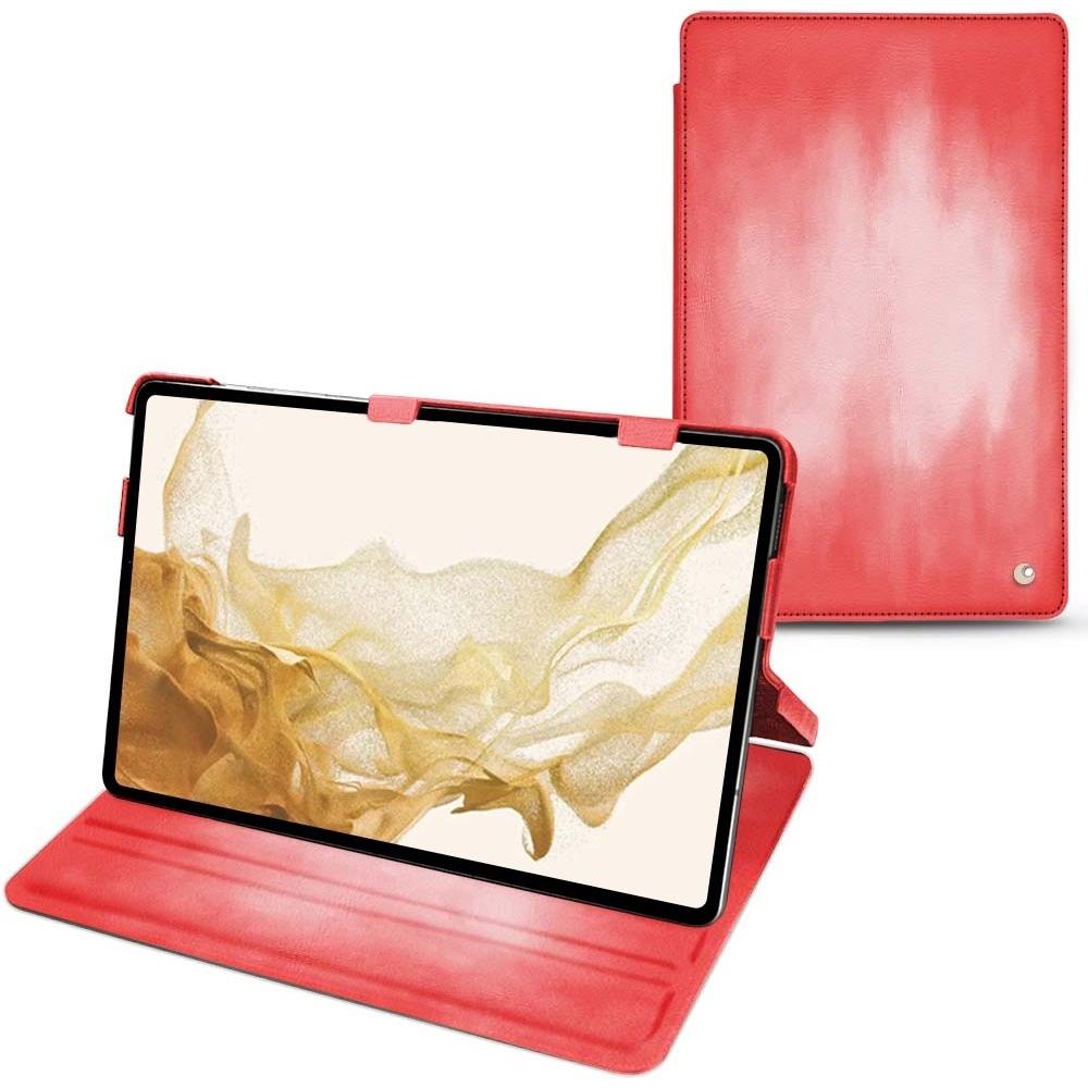 Noreve Lederschutzhülle horizontal (Galaxy Tab S8), Tablet Hülle, Rosa