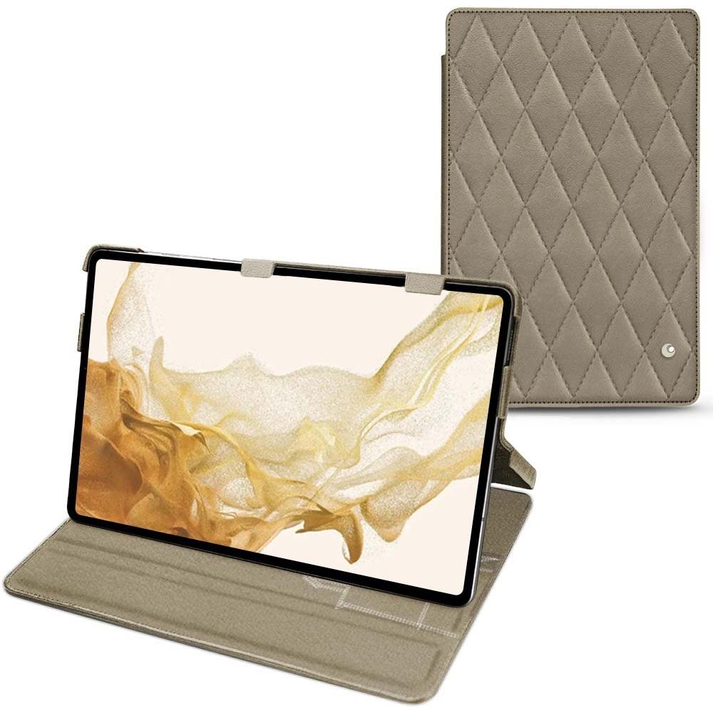 Noreve Lederschutzhülle horizontal (Galaxy Tab S8), Tablet Hülle, Beige
