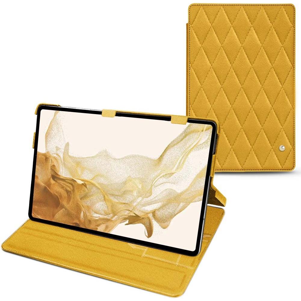 Noreve Lederschutzhülle horizontal (Galaxy Tab S8), Tablet Hülle, Orange