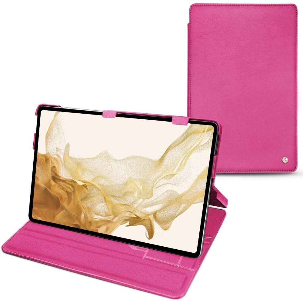 Thumbnail - Noreve Lederschutzhülle horizontal (Galaxy Tab S8), Tablet Hülle, Rosa