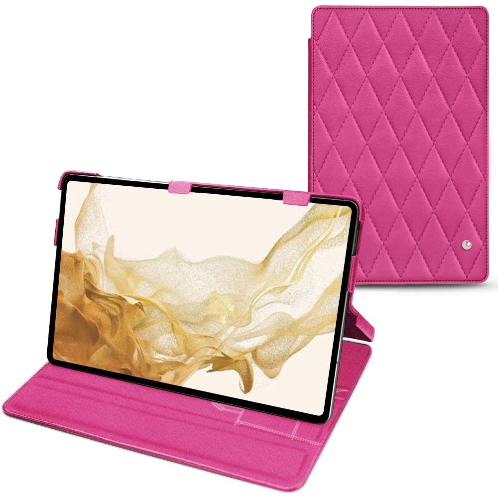 Thumbnail - Noreve Lederschutzhülle horizontal (Galaxy Tab S8), Tablet Hülle, Rosa