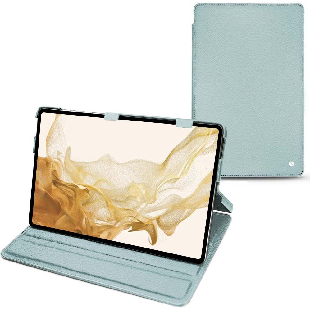 Noreve Lederschutzhülle horizontal (Galaxy Tab S8), Tablet Hülle, Blau
