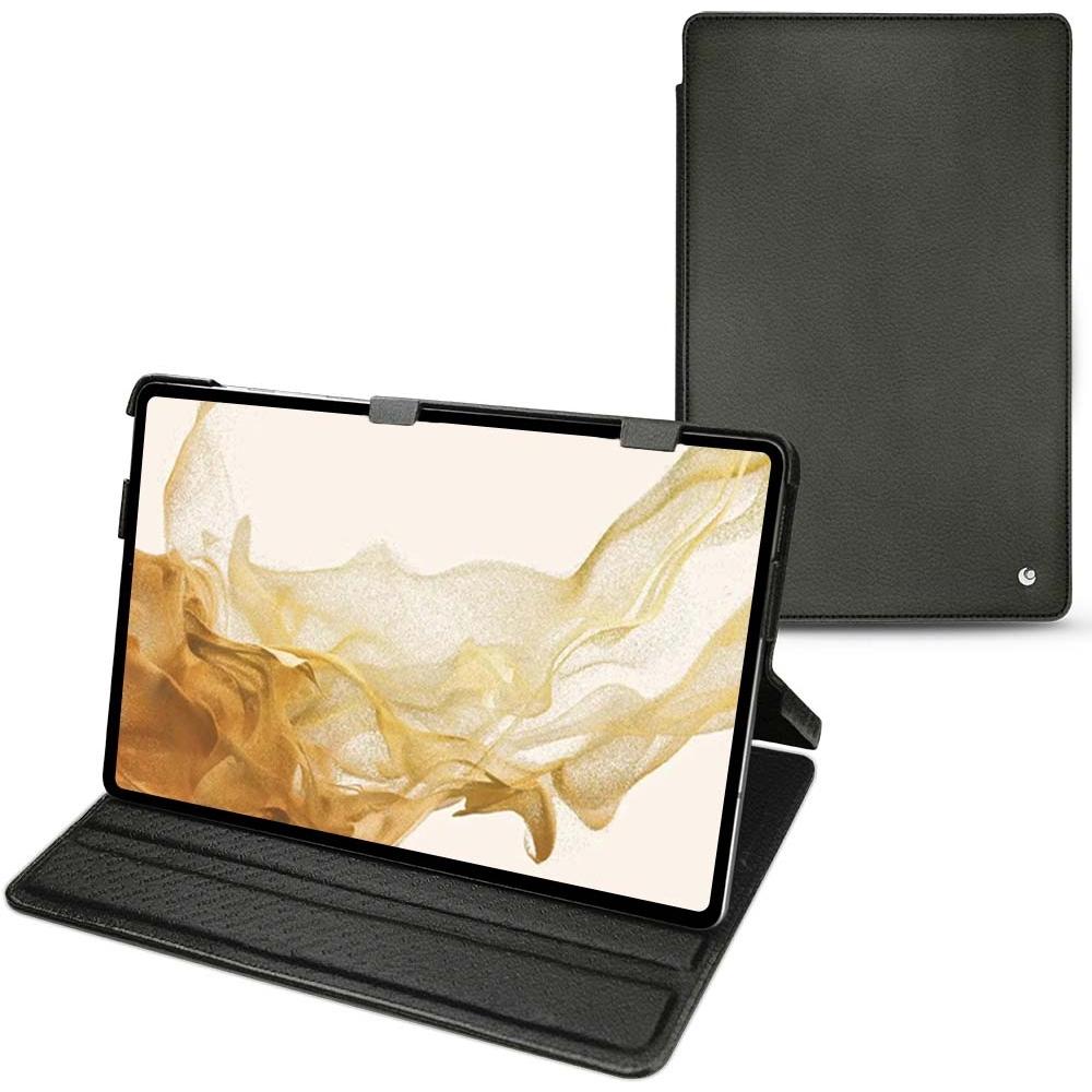 Thumbnail - Noreve Lederschutzhülle horizontal (Galaxy Tab S8), Tablet Hülle, Schwarz
