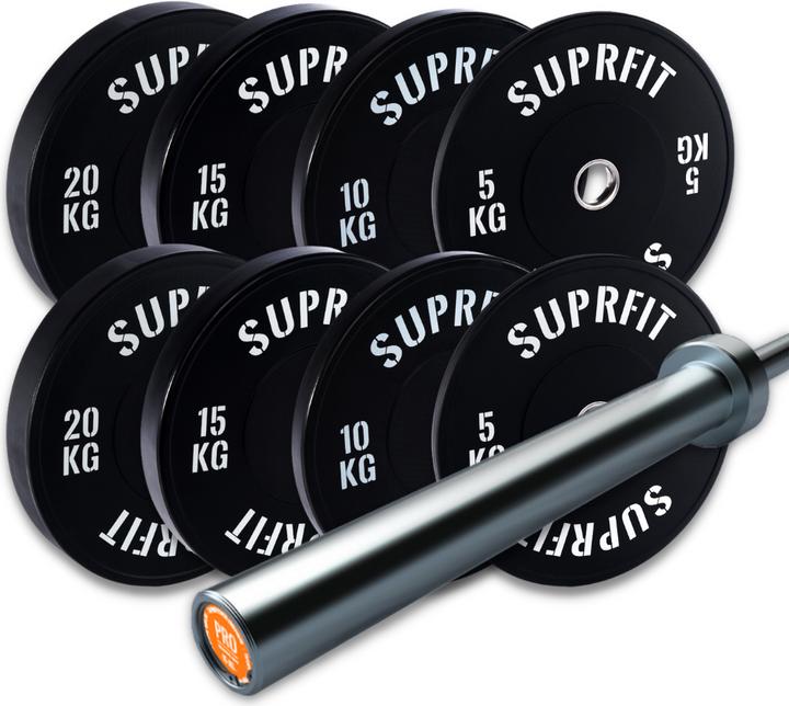 Suprfit Econ Bumper Plates - White Logo - Sets