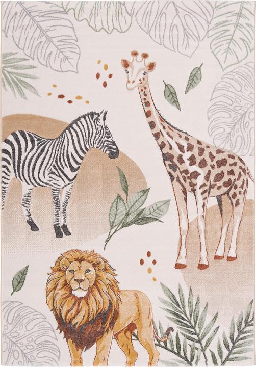 Actual product image Pergamon Kinder Teppich Maui Kids Giraffe Zebra Löwe (140 x 200 cm)