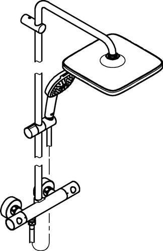 Produktbild Grohe Duschsystem Tempesta Cube System Brause-Thermostatbatterie mit Aquadimmer chrom