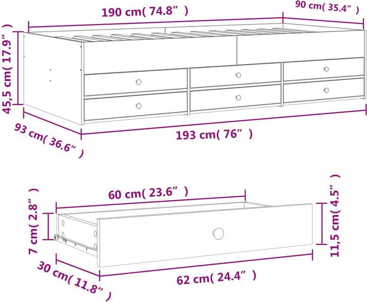Image du produit vidaXL Tagesbett (90 x 190 cm)