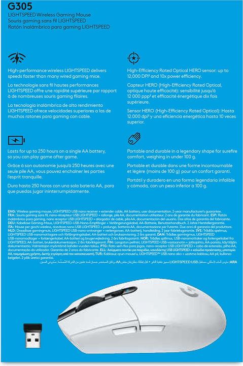 Productafbeelding Logitech G G305 Lichtsnelheid (Draadloze)