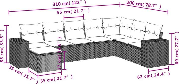 Produktbild vidaXL Garten Sofagarnitur