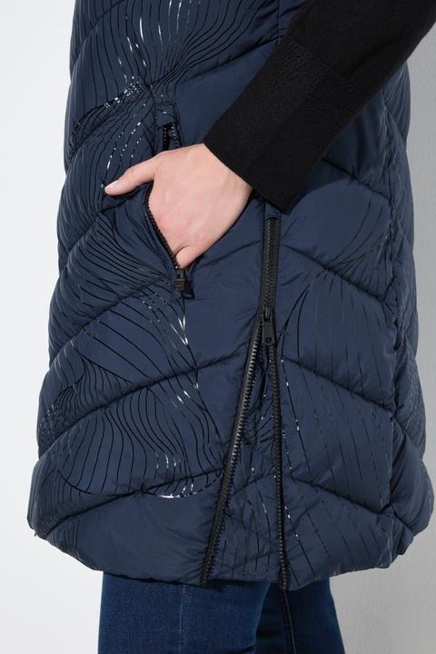 Actual product image Ulla Popken HYPRAR Tonal Print Quilted Vest (58)