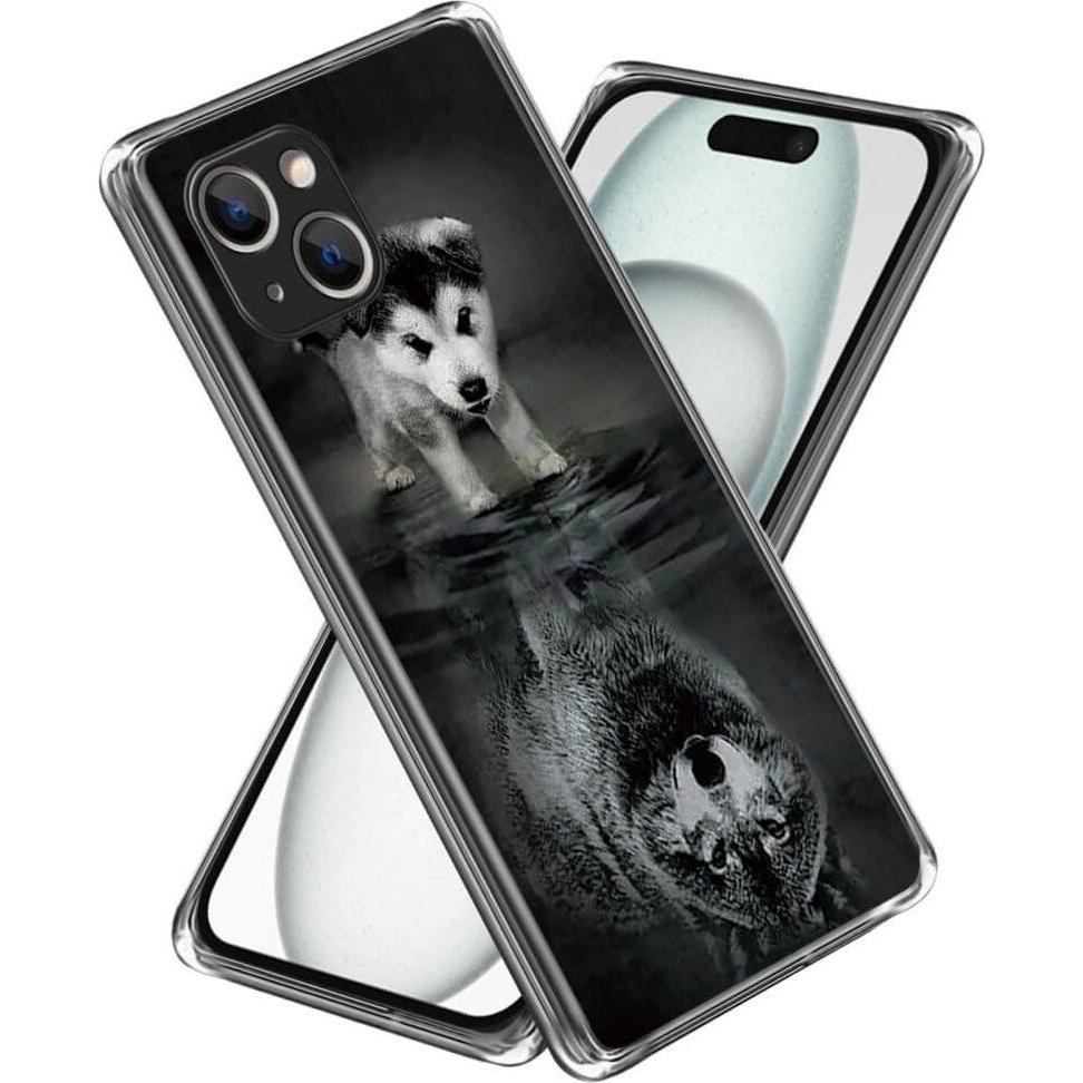 Cover-Discount iPhone 15 Plus - Cover Handyhülle IMD Wolf (Apple iPhone 15 Plus), Smartphone Hülle, Grau