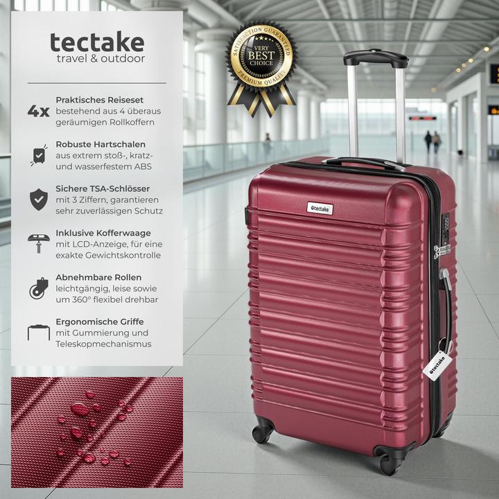 Produktbild tectake Hartschalenkofferset Mila 4-tlg. mit Kofferwaage (106 l)
