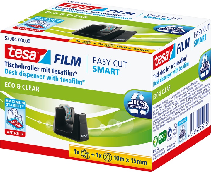 Actual product image tesa EASY CUT SMART adhesive tape dispenser for tables, with anti-slip technology, incl. 1 roll of