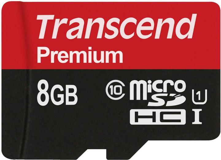 Productafbeelding Transcend microSDHC Premium (8 GB, microSDHC, U1, UHS-I)