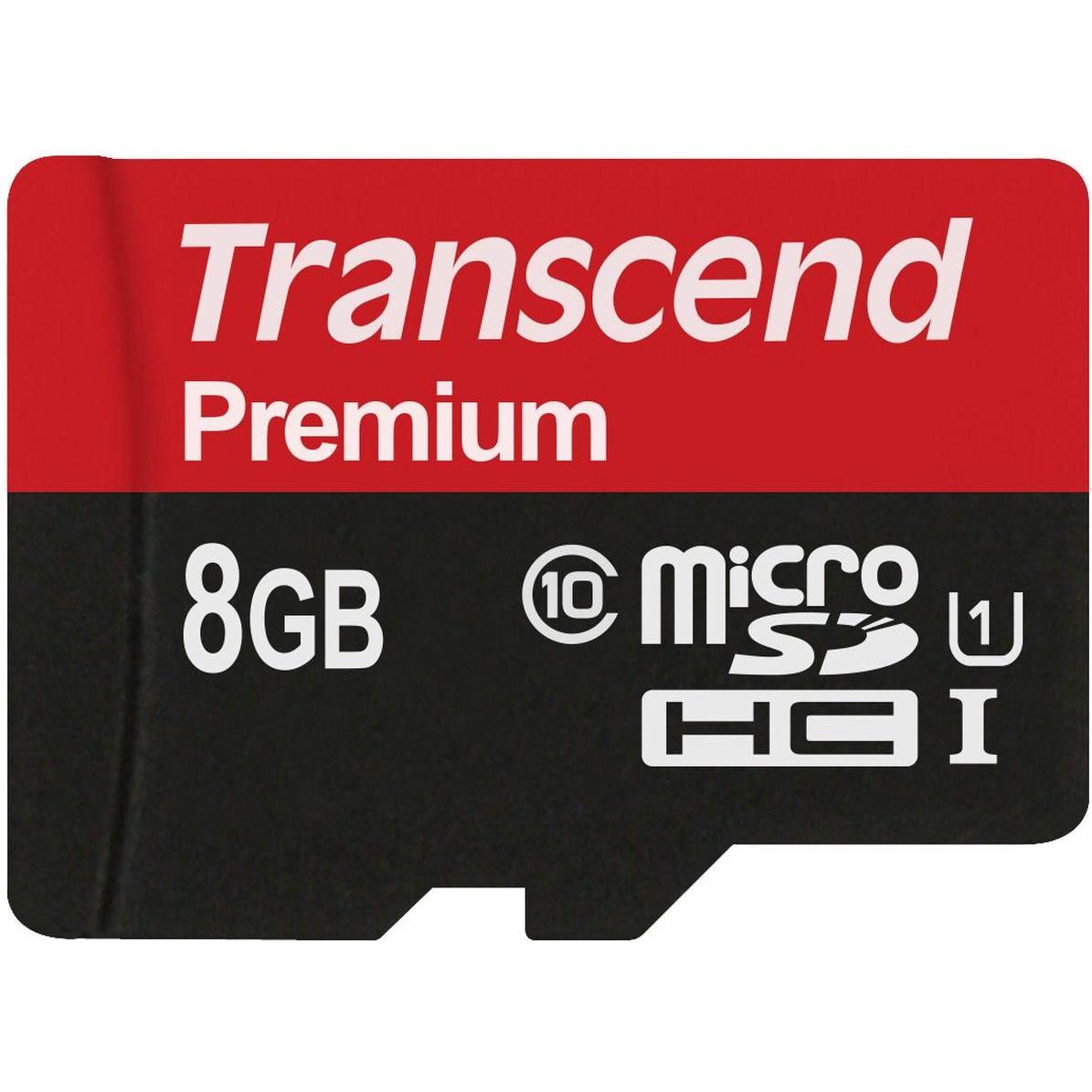 Transcend Nero Microsdhc Premium (8 Gb, Microsdhc, U1, Uhs-I), Scheda Di Memoria,