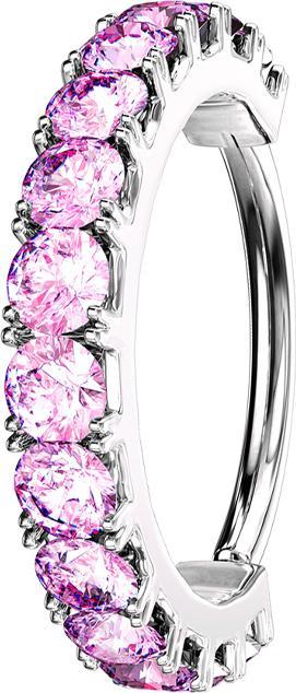 Immagine prodotto Star Piercing Anello Micro Piercing argento cristallo fiocco rosa (Ottone)