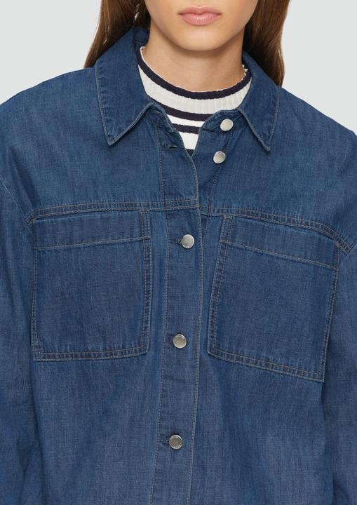 Produktbild S.Oliver Indoor-Jacke Jeans-Overshirt mit Knopfleiste und aufgesetzten Taschen (42)