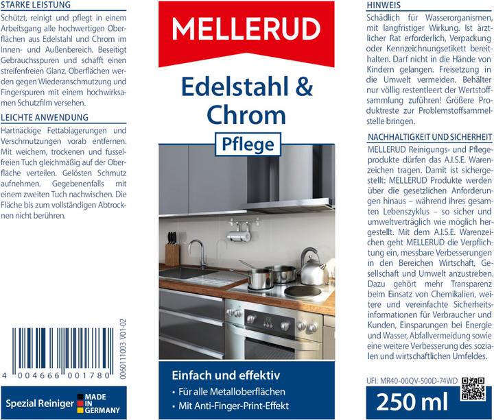 Immagine prodotto Mellerud Cura dell'acciaio inossidabile e del cromo
