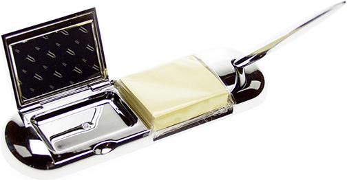 Nordisk Design Set Post-it support et stylo à bille, 15x5 cm, argenté