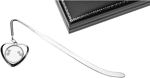 Nordisk Design Bookmark Heart with Crystal, L 15 cm