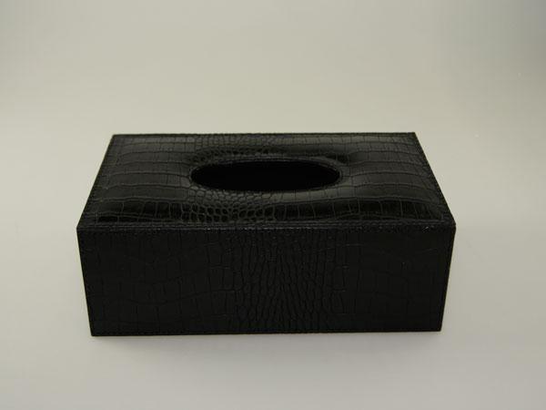 Produktbild Nordisk Design Kleenex-Box, Leder croco schwarz, 26x14 cm