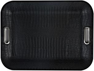 Immagine prodotto Nordisk Design Vassoio in pelle croco nera, 54x39x3 cm