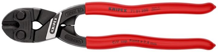 Image du produit Knipex Coupe-boulon compact DIN ISO 5743 L.200mm forme 0 droite sans encoche noir atram. Poignées K... (255 mm)