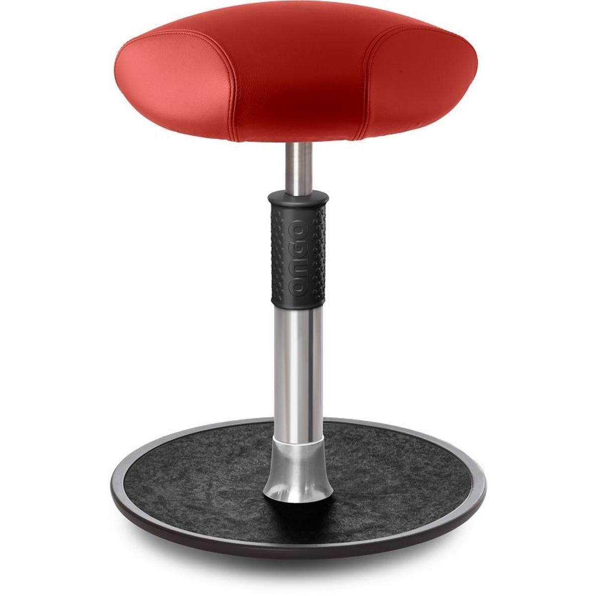 Ongo, Bürostuhl, Sitz- Stehhocker Free Regular Triangel Boxmark Leder Rot chrom /schwarz