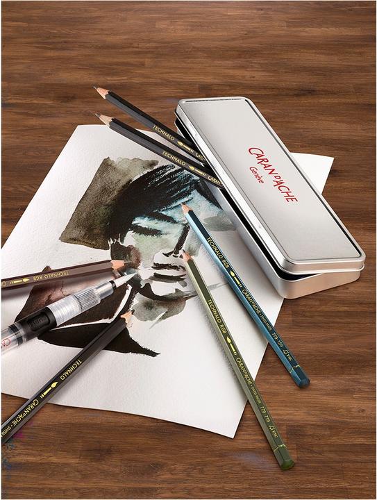 Actual product image Caran d'Ache Graphite Line Technalo Metallschachtel (Blue, Grey, Dark green, 6 x)