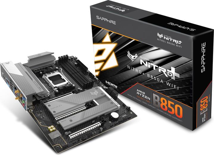 Productafbeelding Sapphire NITRO+ B850A WIFI7 1xHDMI 1.4 1xDP 1.2 (AM5, AMD B850, mATX)