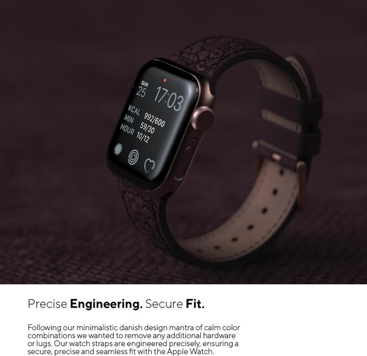 Immagine prodotto Njord Cinturino Per Orologio Eldur (41 mm, 40 mm, Pelle Vegan, Silicone, Pelle di salmone vegana)