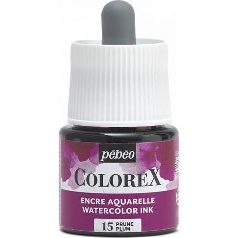 Pebeo, Künstlerfarbe + Bastelfarbe, Colorex Wassertinte (Pflaume, 45 ml)
