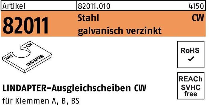 Productafbeelding Lindapter Shim R 82011 CW M 24 / 4.0 Gegalvaniseerd staal
