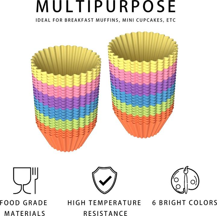 Actual product image Intirilife 24 Stück Silikon Muffinformen (4.50 cm)