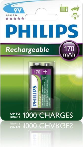 Actual product image ProPlus Philips battery 9V 170 mAh in blister (1 pcs., 9V Block, 170 mAh)